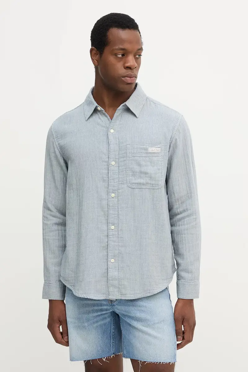 camicia in cotone uomo colore blu LV04RC706G