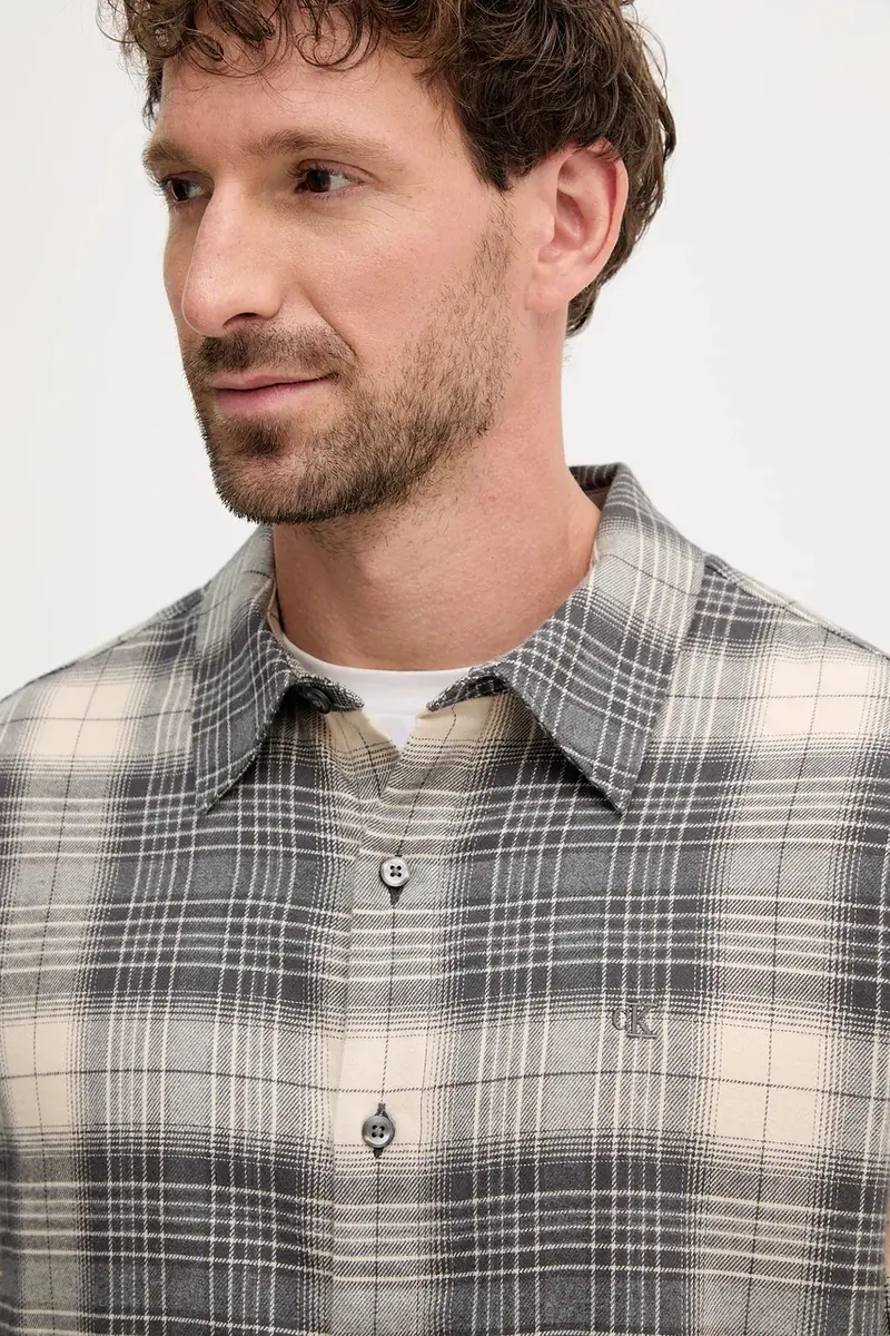 camicia in cotone uomo colore grigio LV04RD105G miniatura 4