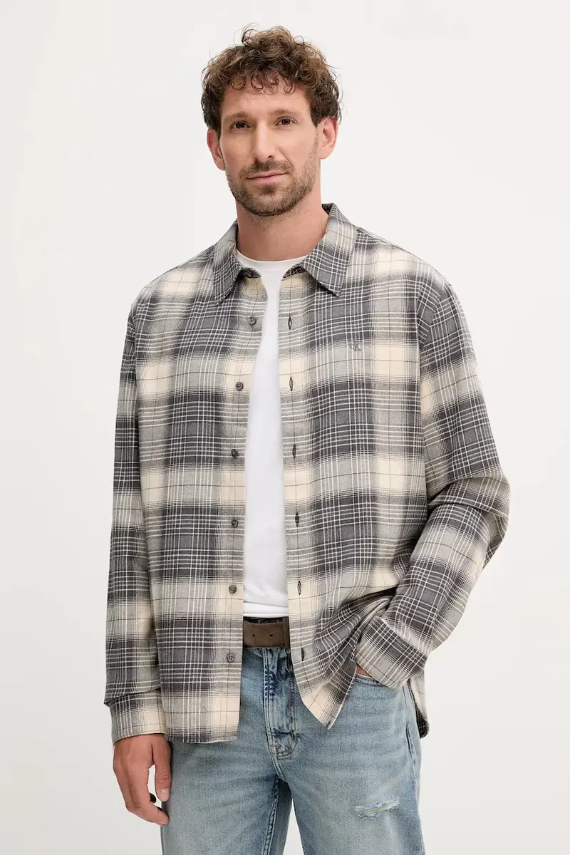 camicia in cotone uomo colore grigio LV04RD105G