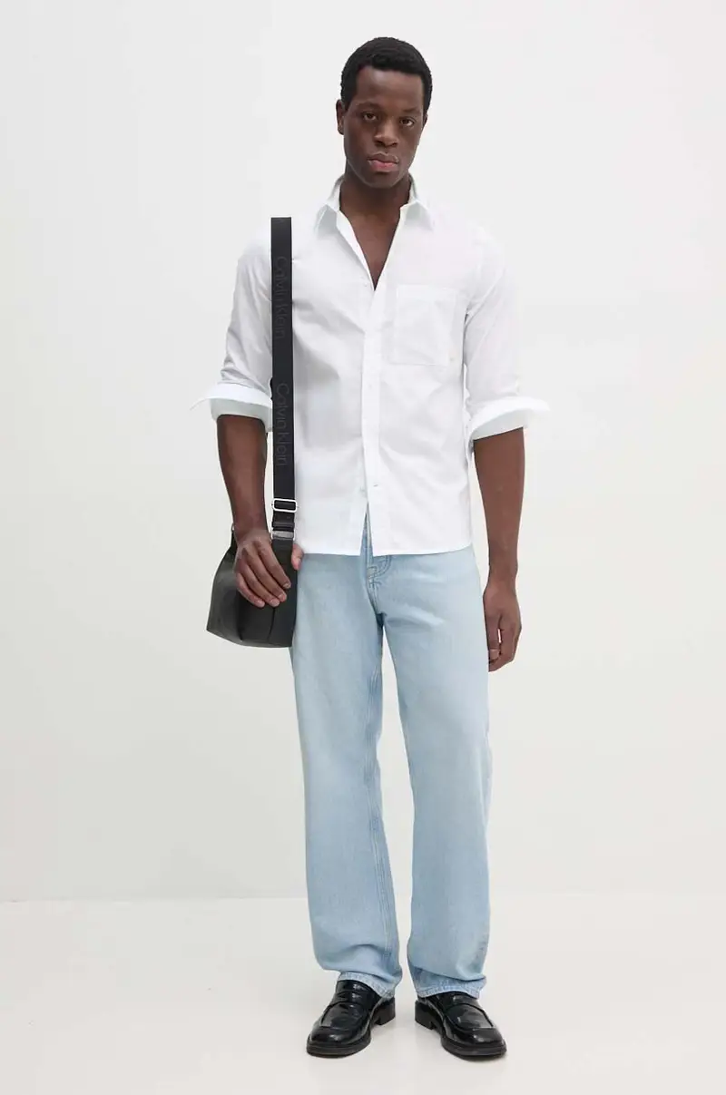 camicia in cotone uomo colore verde J30J326182