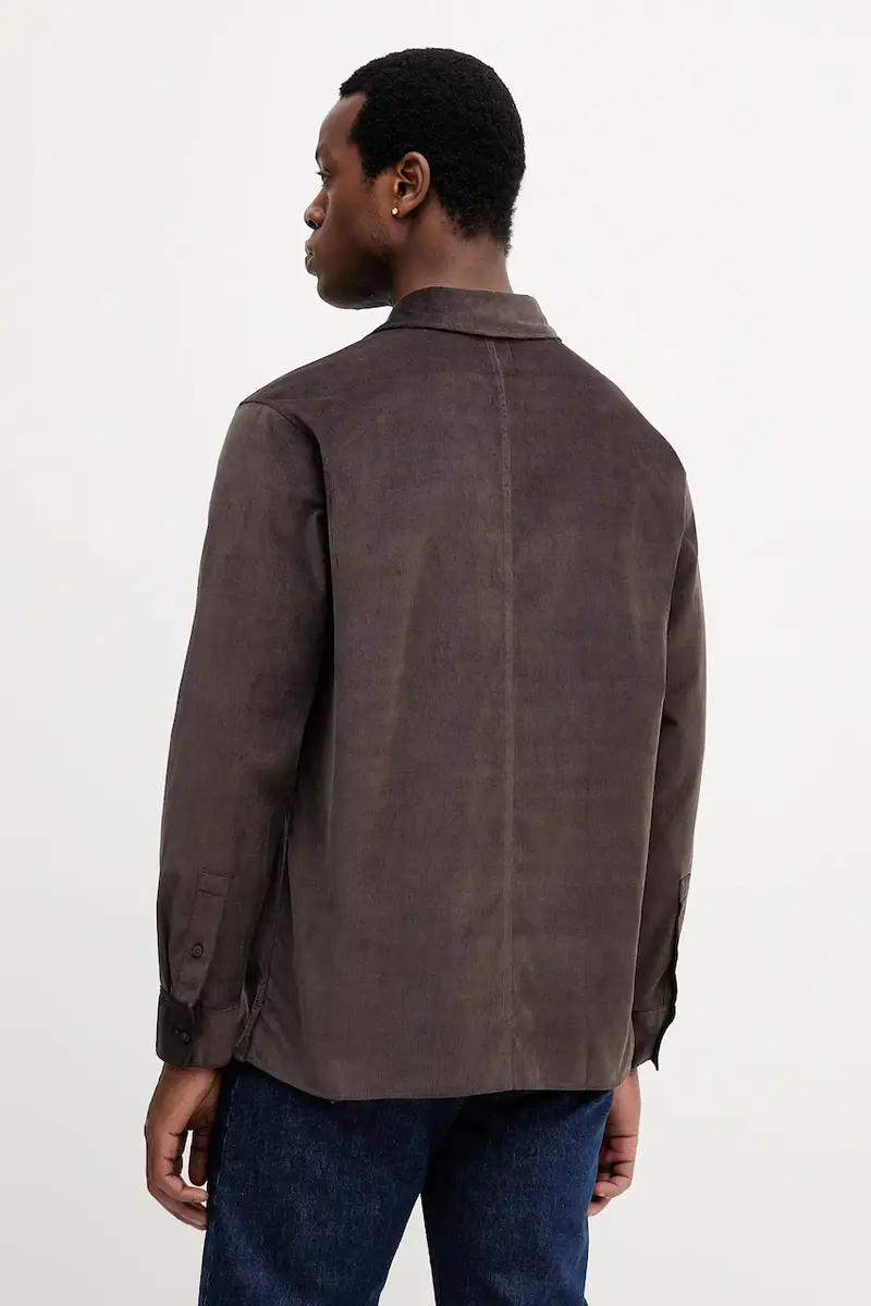 camicia in velluto a coste uomo colore marrone LV04LD125G miniatura 3