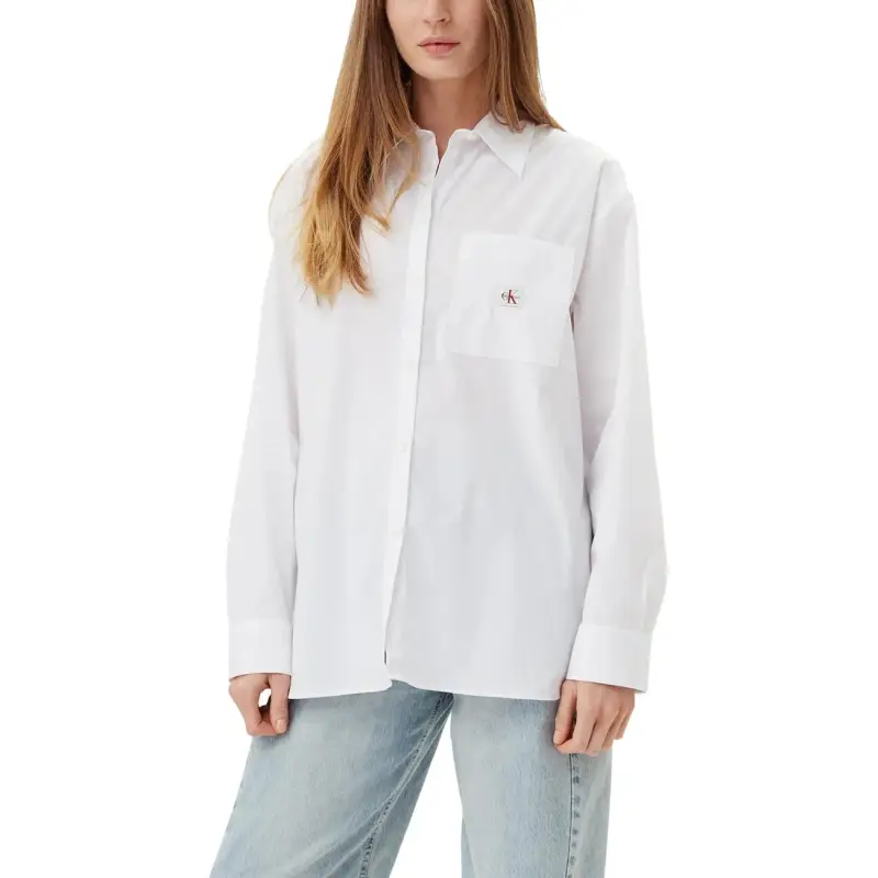 Camicia Rosa Maniche Lunghe Donna Autunno/Inverno - Calvin Klein Jeans - white / XS