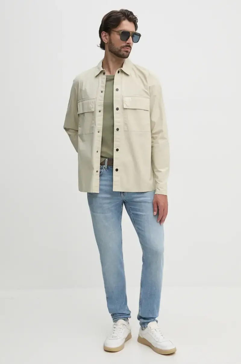 camicia uomo colore beige J30J326970 miniatura 2