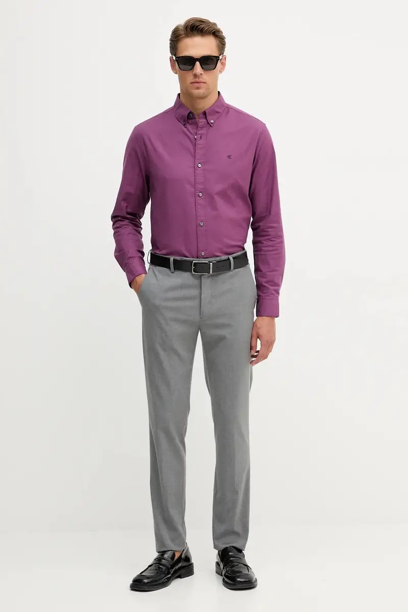 camicia uomo colore bianco LV140EM125 Violetto miniatura 2