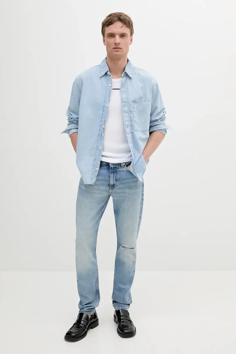 camicia uomo colore blu J30J327508 miniatura 2