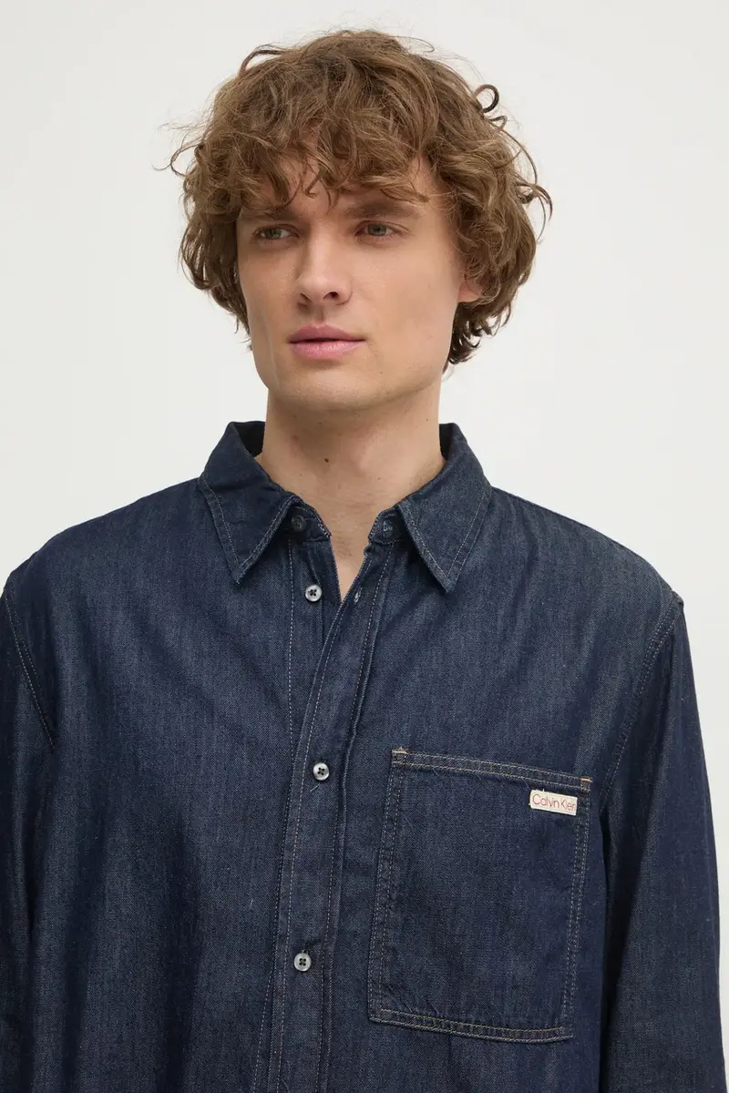 camicia uomo colore blu navy J30J326584 miniatura 5