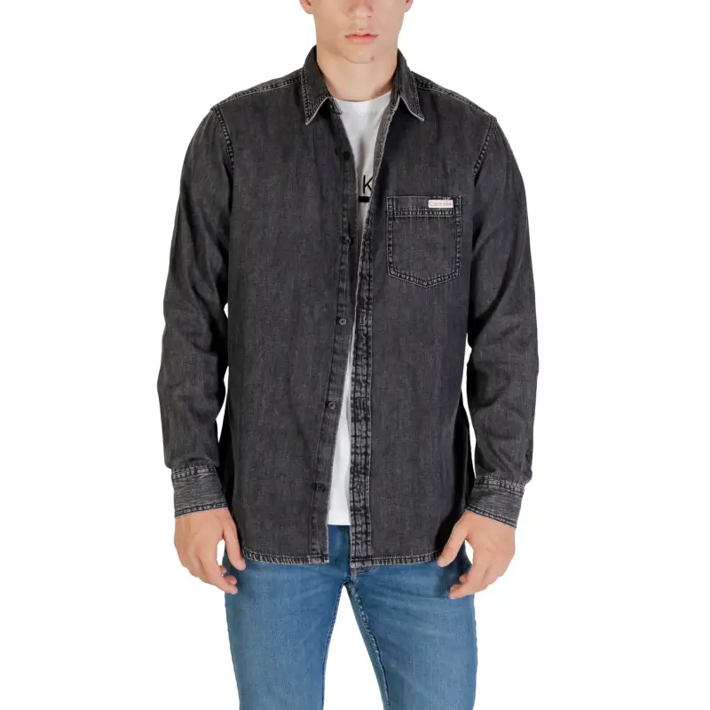 Camicia Uomo Nera in Cotone Autunno/Inverno Calvin Klein Jeans - black / S