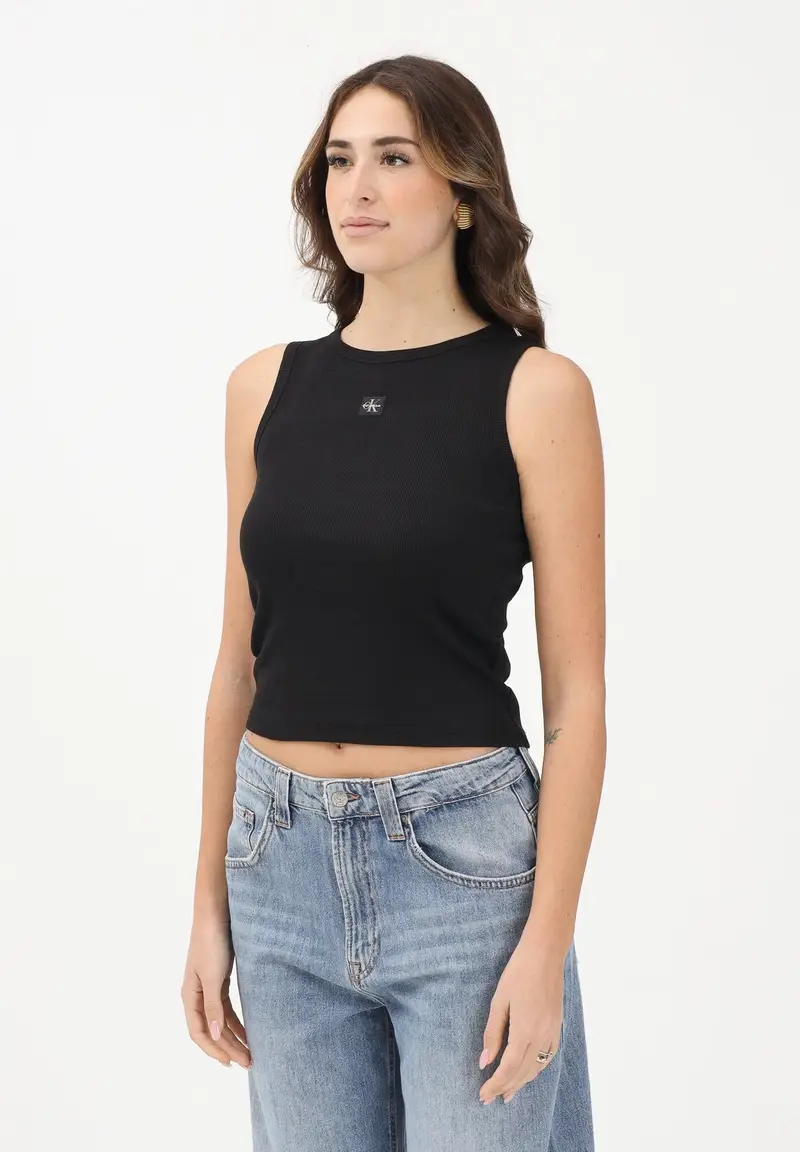 Canotta nera da donna con logo