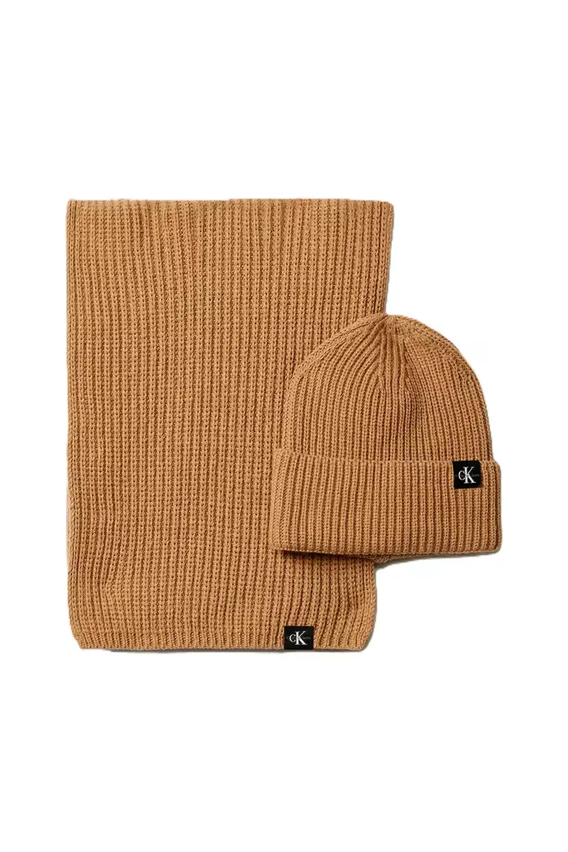 cappello e sciarpa bambini colore marrone IU0IU00638
