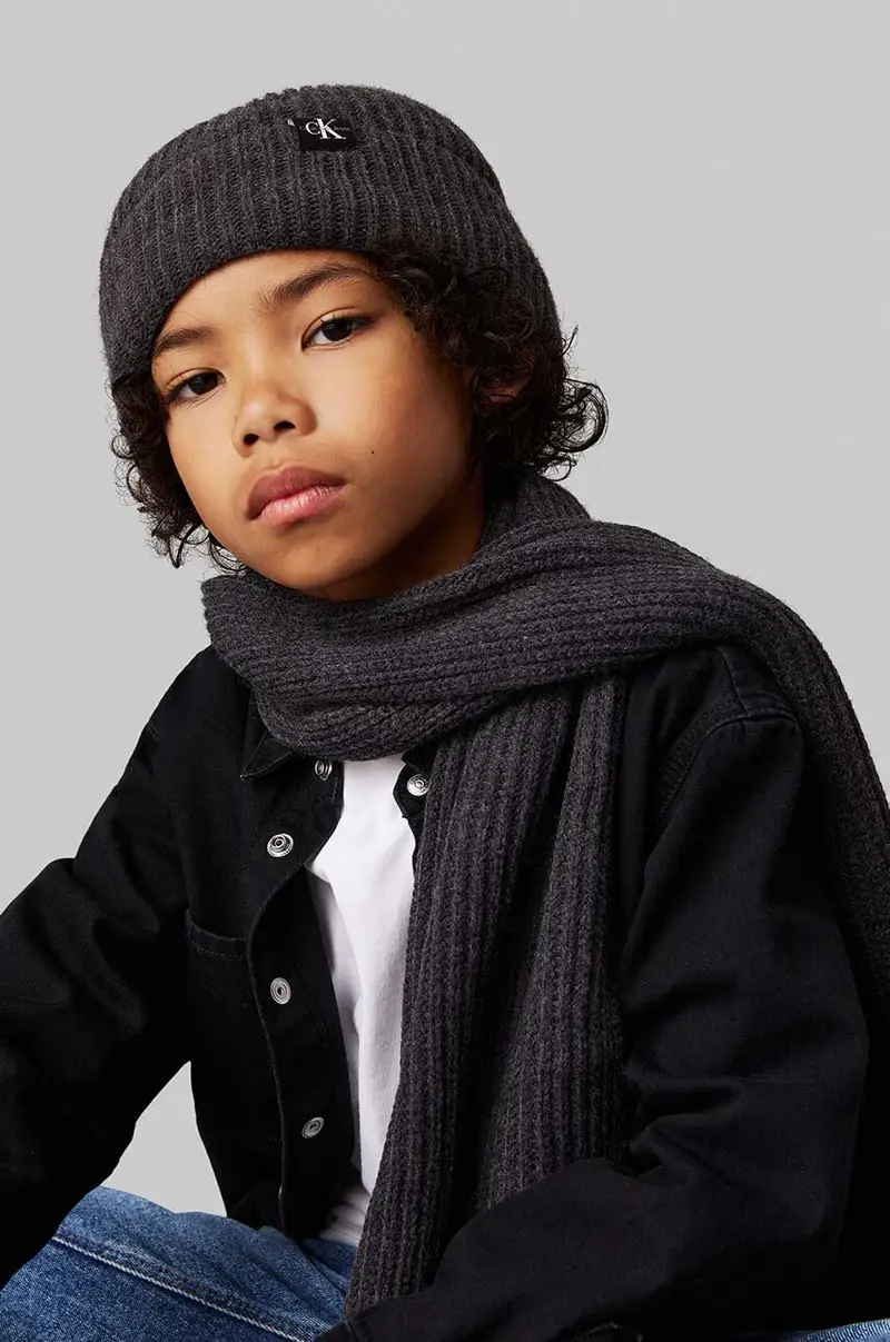 cappello e sciarpa bambini colore nero IU0IU00638