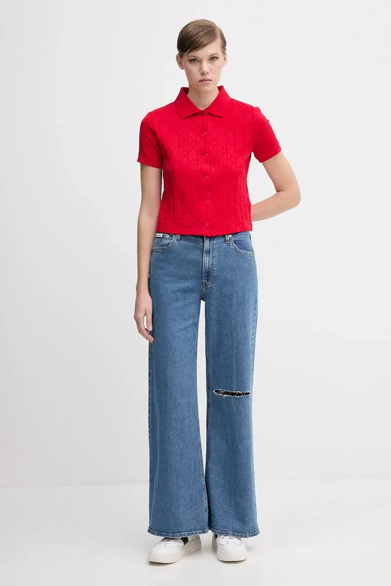 Calvin Klein Jeans Jeans Donna Rosso 3779946 miniatura 2