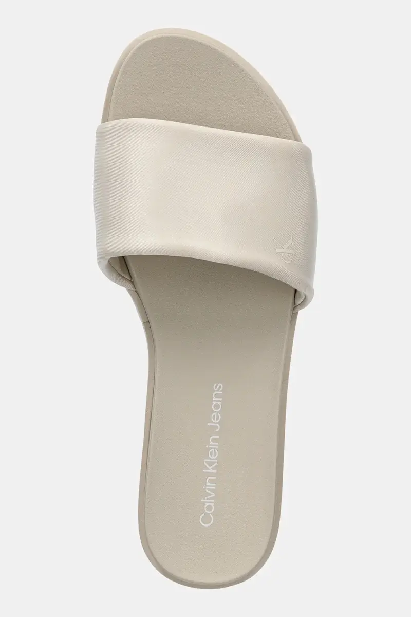 ciabatte slide FLATFORM SANDAL SLIDE IN NYLON donna colore beige YW0YW01791 miniatura 4