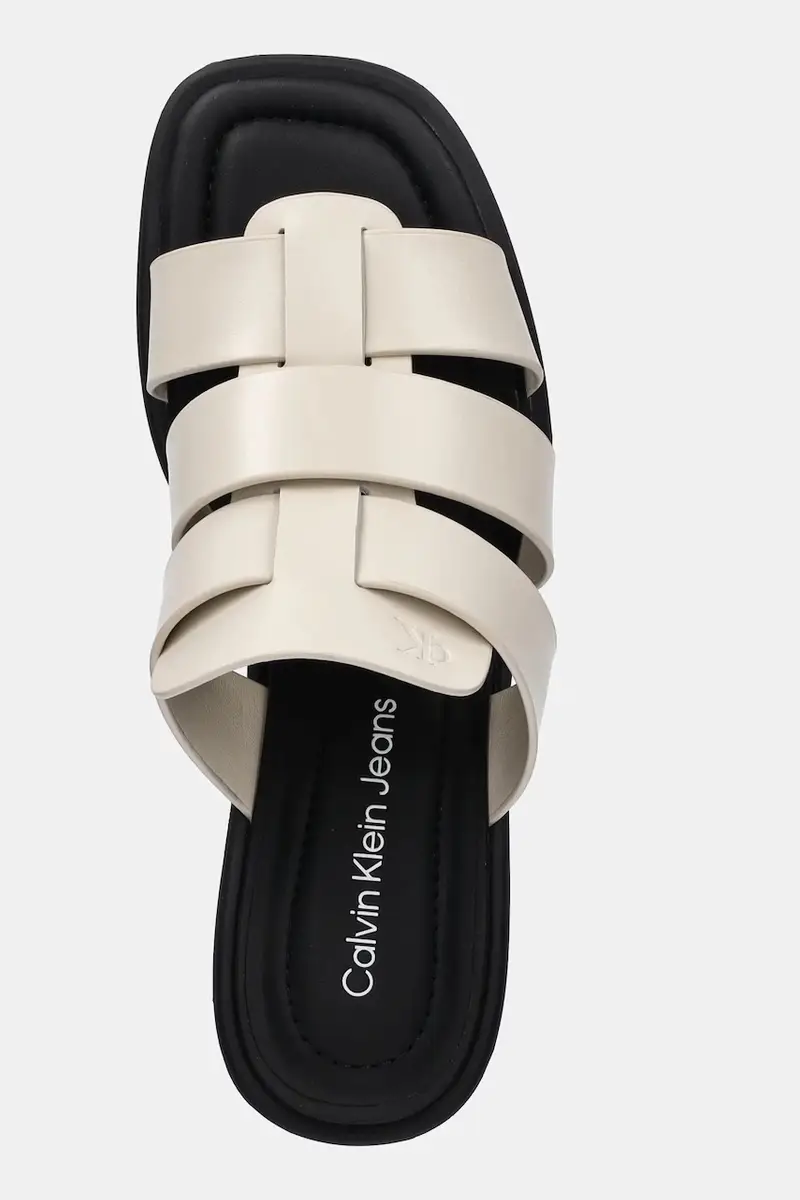 ciabatte slide HEEL SQUARE MG LTH donna colore beige YW0YW01702 miniatura 4