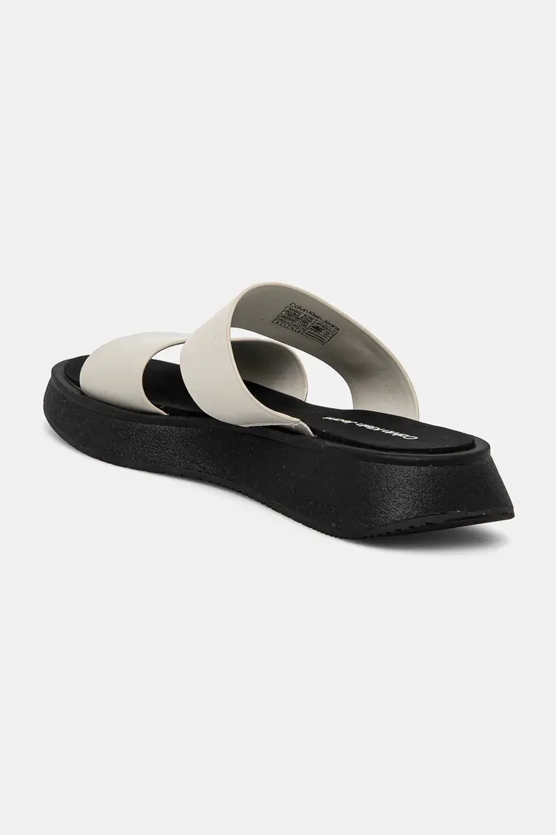 ciabatte slide SANDAL SLIDE DOUBLE STRAP donna colore grigio YW0YW01694 Beige miniatura 3