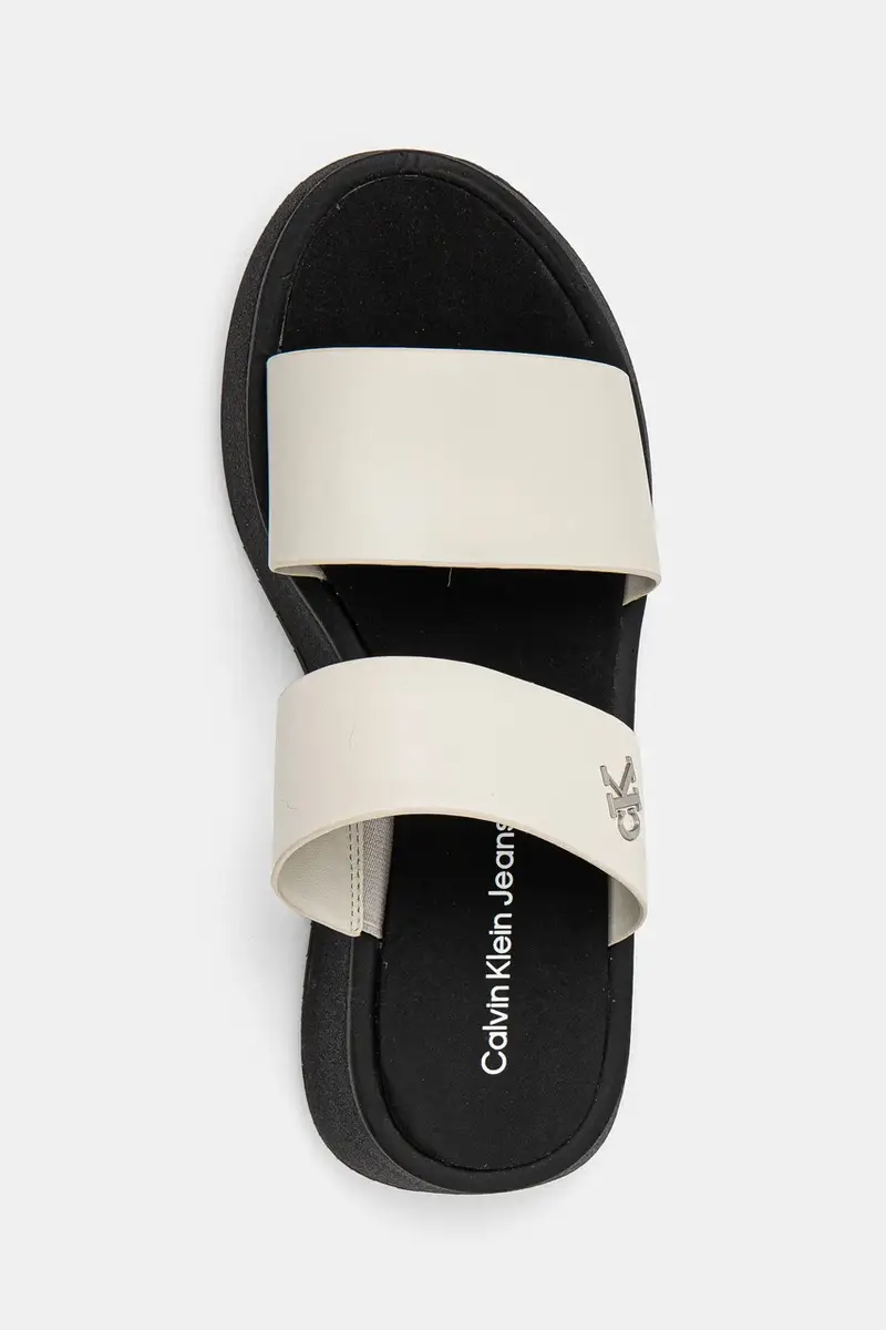 ciabatte slide SANDAL SLIDE DOUBLE STRAP donna colore grigio YW0YW01694 Beige miniatura 4