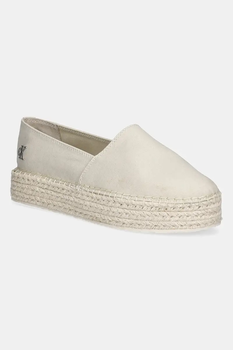 espadrillas FLATFORM ESPADRILLE MG/HDW colore beige YW0YW01737