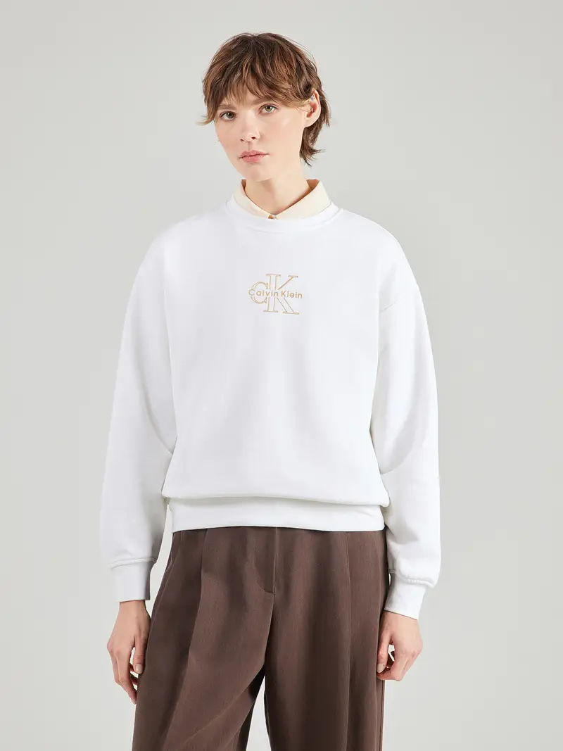 Felpa beige / bianco miniatura 2