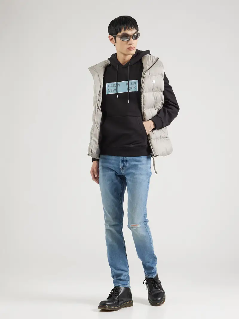 Felpa blu chiaro / nero miniatura 3