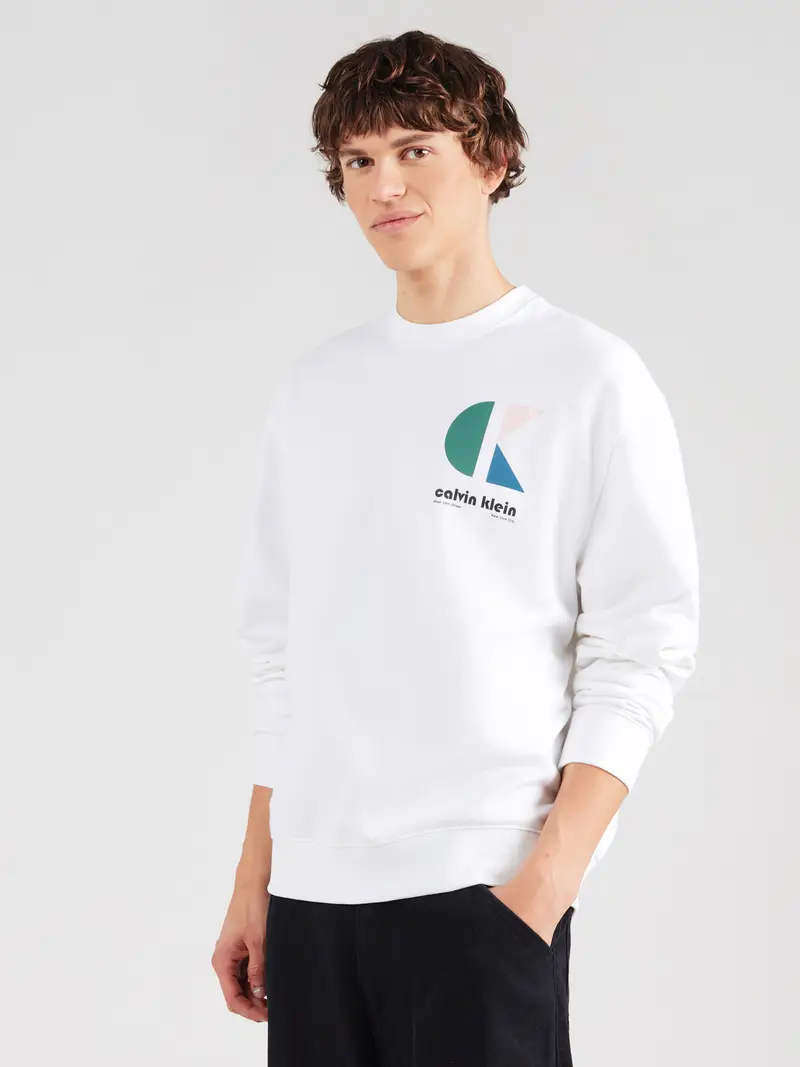 Felpa blu / verde / nero / bianco miniatura 2