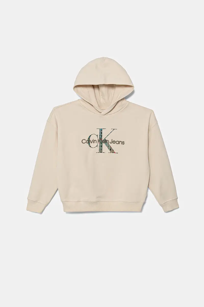 felpa colore beige con cappuccio IB0IB02524