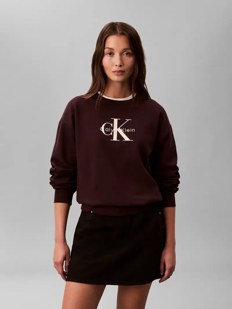 Felpa crema / marrone / bianco miniatura 2