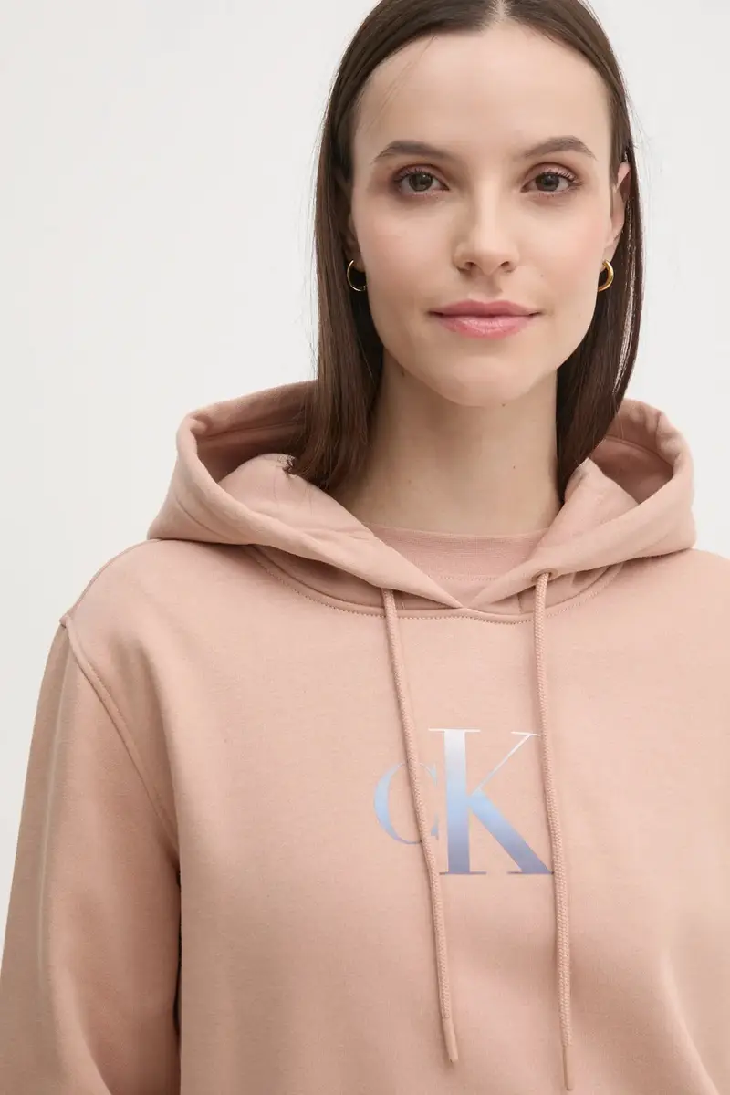 felpa donna colore arancione con cappuccio J20J224721 miniatura 4