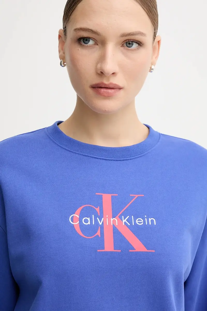 felpa donna colore beige LV047B234G Blu miniatura 4