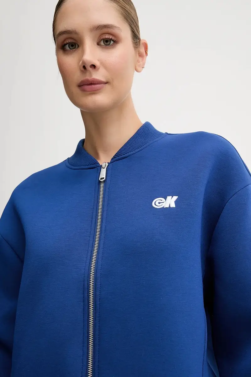 felpa donna colore blu con applicazione LV047C524G miniatura 4