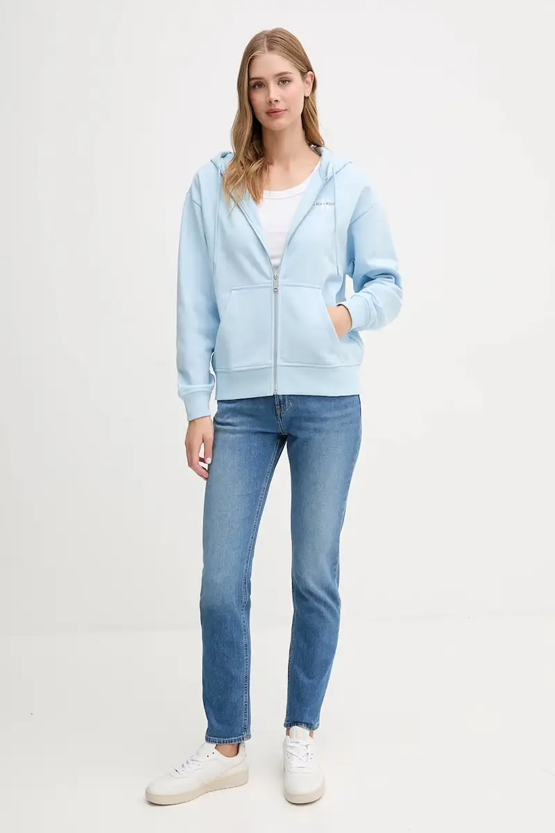 felpa donna colore blu con cappuccio LV047B270G miniatura 2