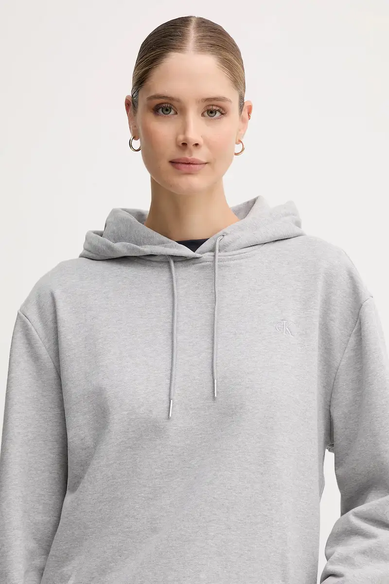 felpa donna colore grigio con cappuccio LV047C224G miniatura 4