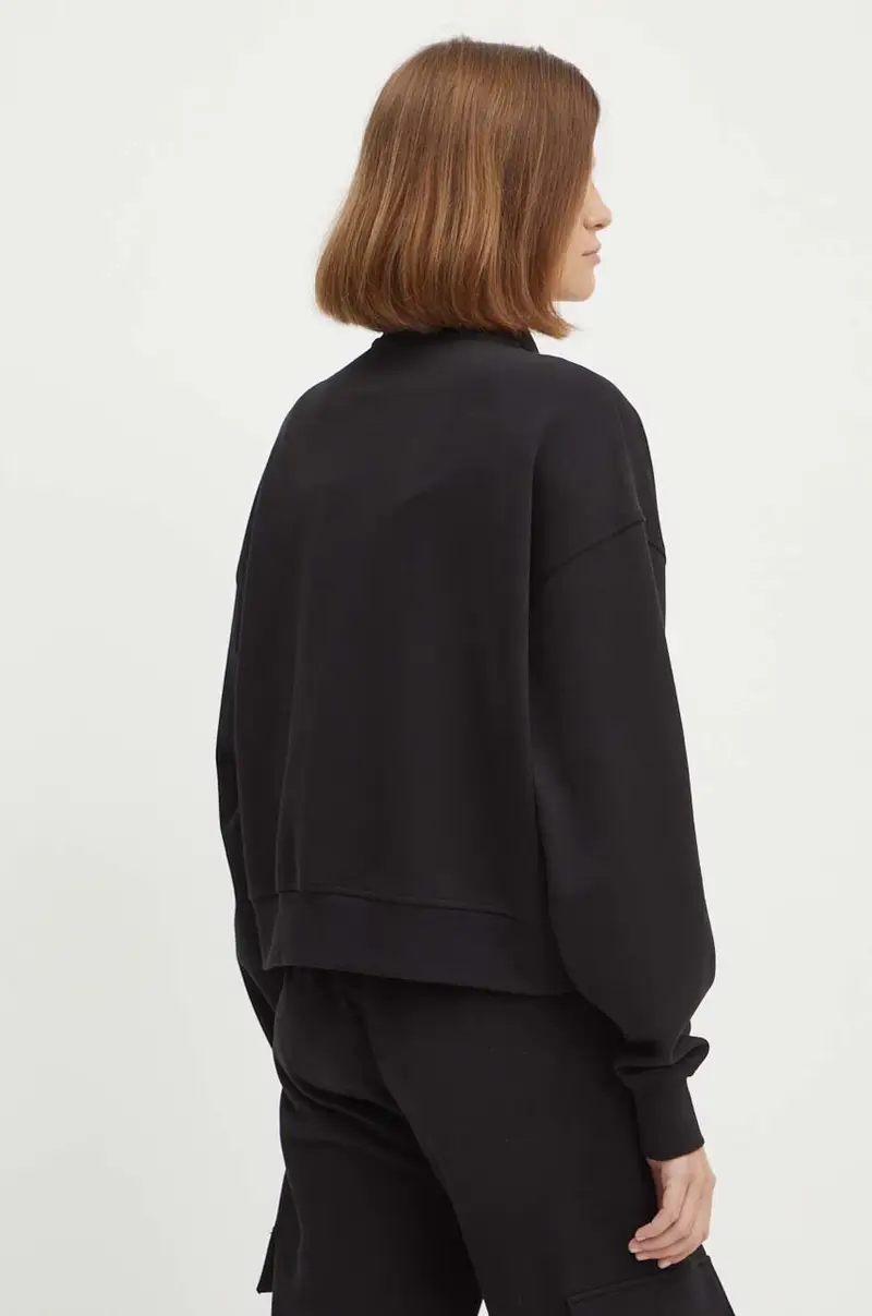 felpa donna colore nero con applicazione J20J223922 miniatura 3