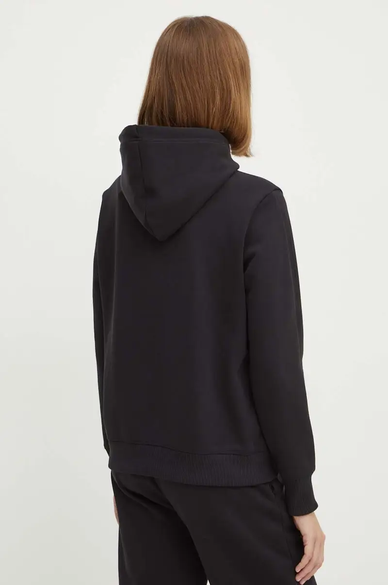 felpa donna colore nero con cappuccio con applicazione J20J223536 miniatura 3