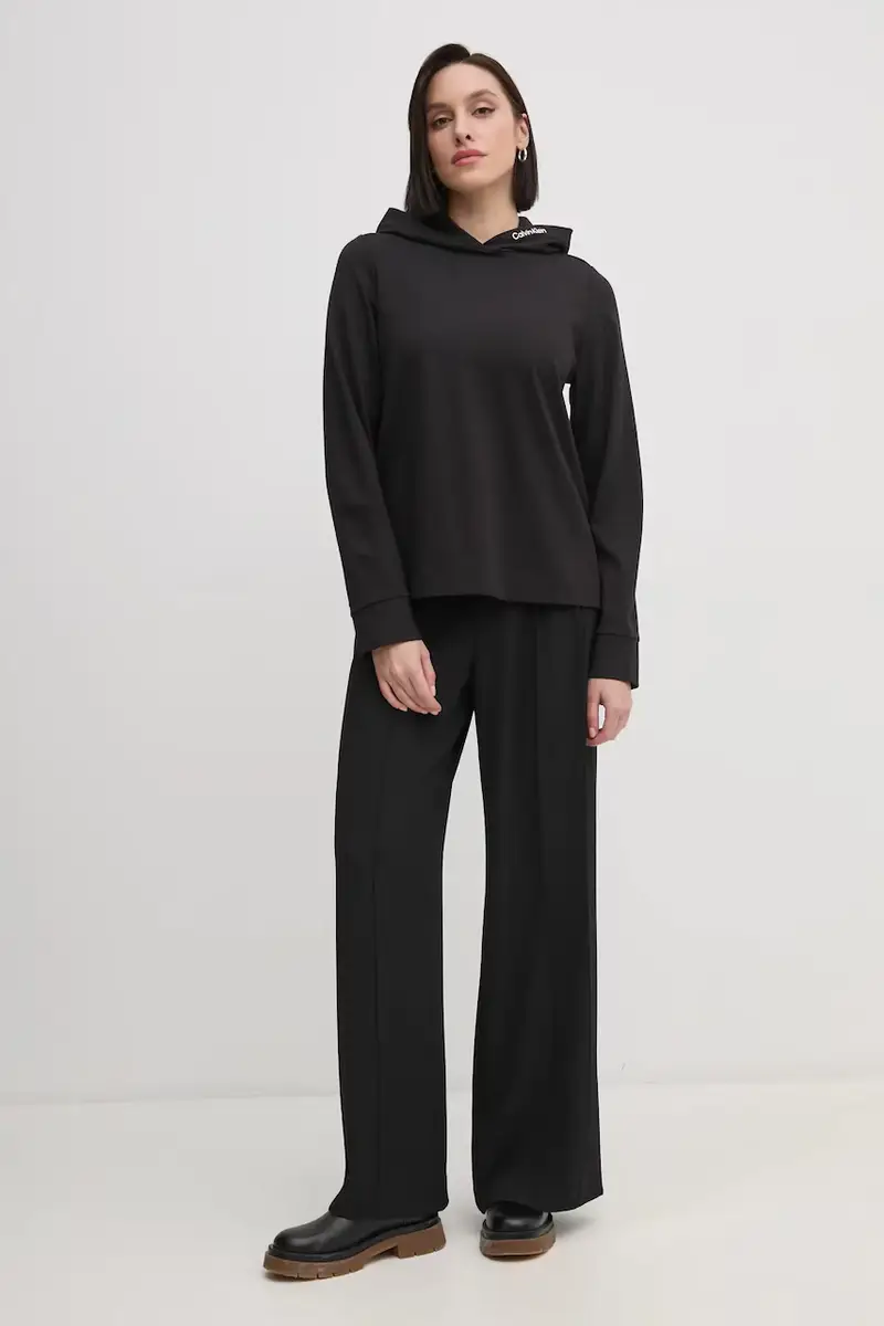 felpa donna colore nero con cappuccio J20J224722 miniatura 2