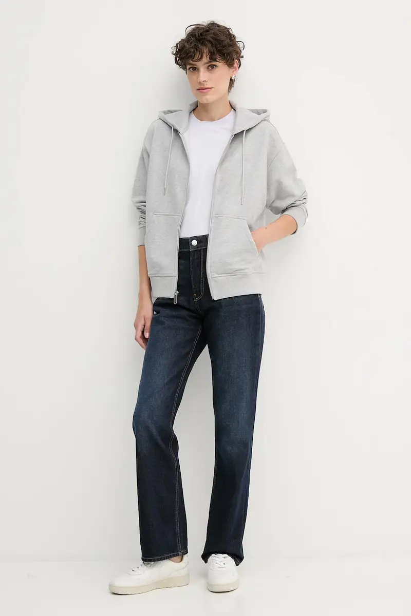 felpa donna colore nero con cappuccio LV047B237G Grigio miniatura 2