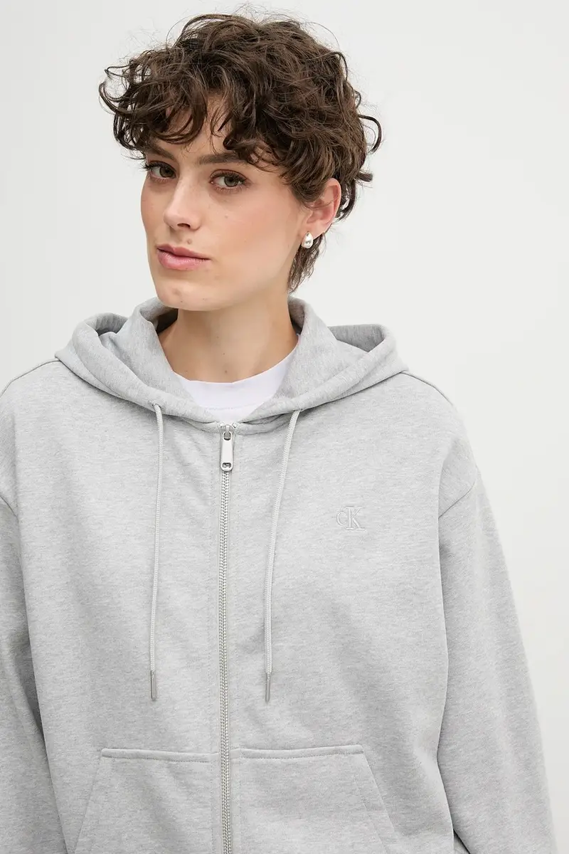 felpa donna colore nero con cappuccio LV047B237G Grigio miniatura 4