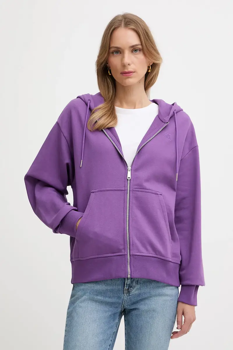 felpa donna colore nero con cappuccio LV047B237G Violetto