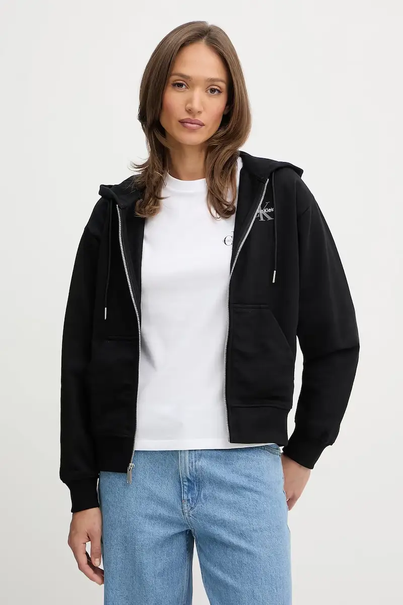 felpa donna colore nero con cappuccio LV047B270G