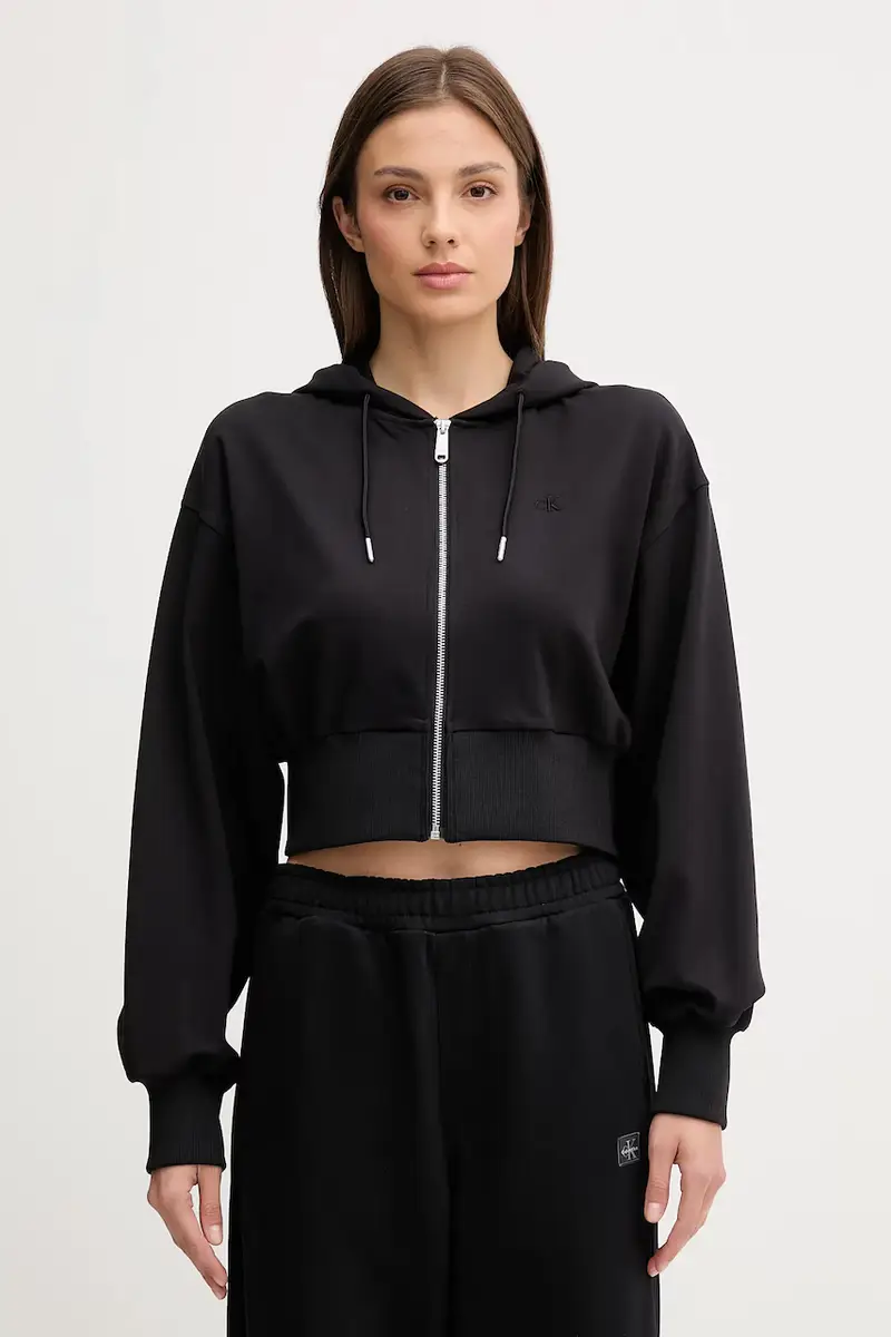 felpa donna colore nero con cappuccio LV047C247G