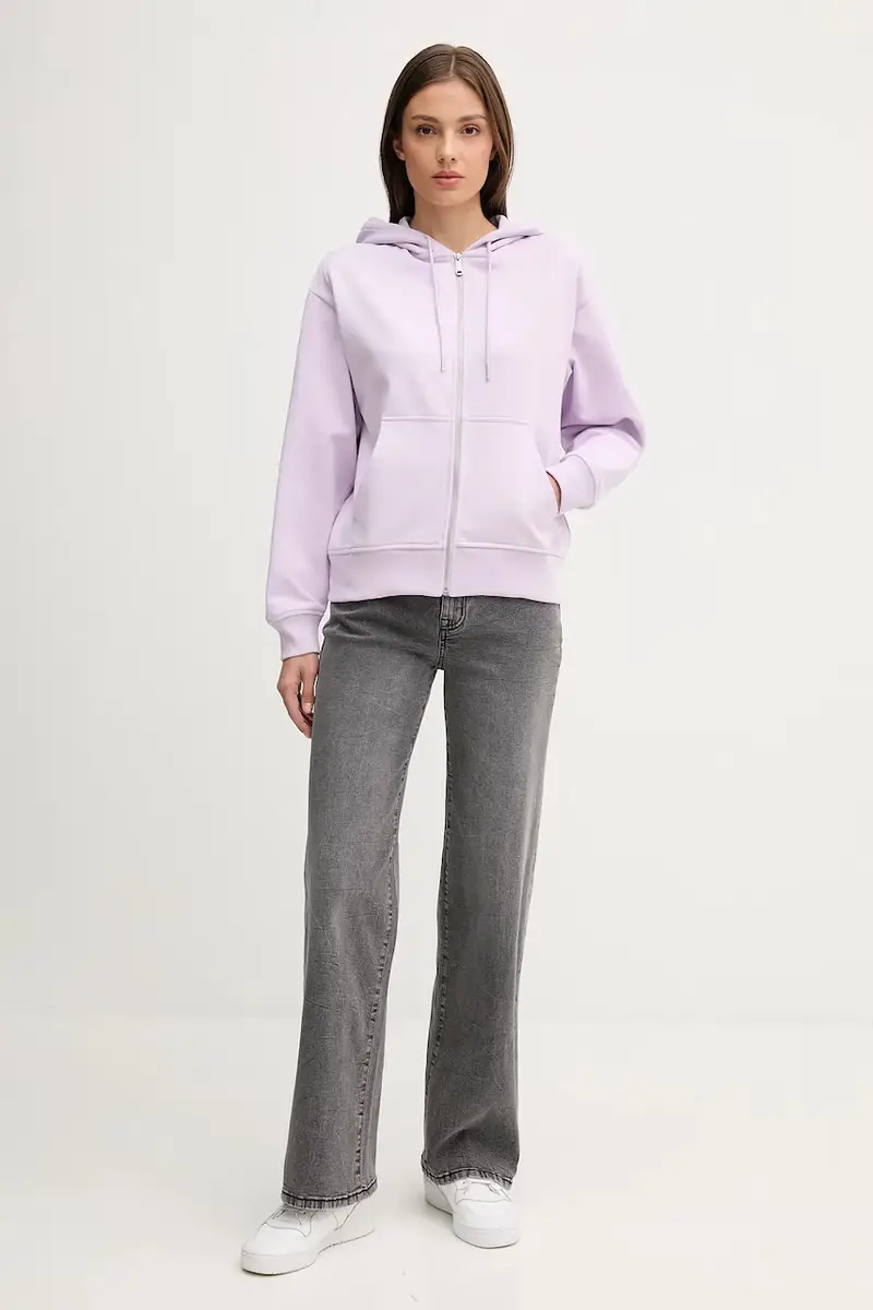 felpa donna colore violetto con cappuccio LV047B270G miniatura 2
