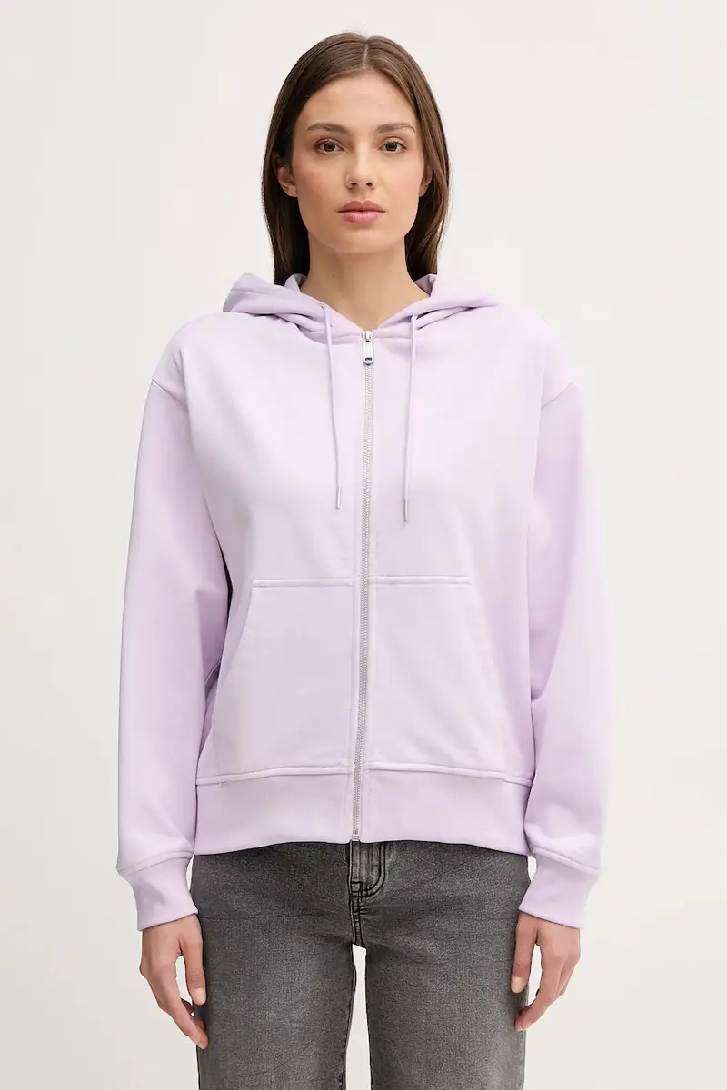 felpa donna colore violetto con cappuccio LV047B270G
