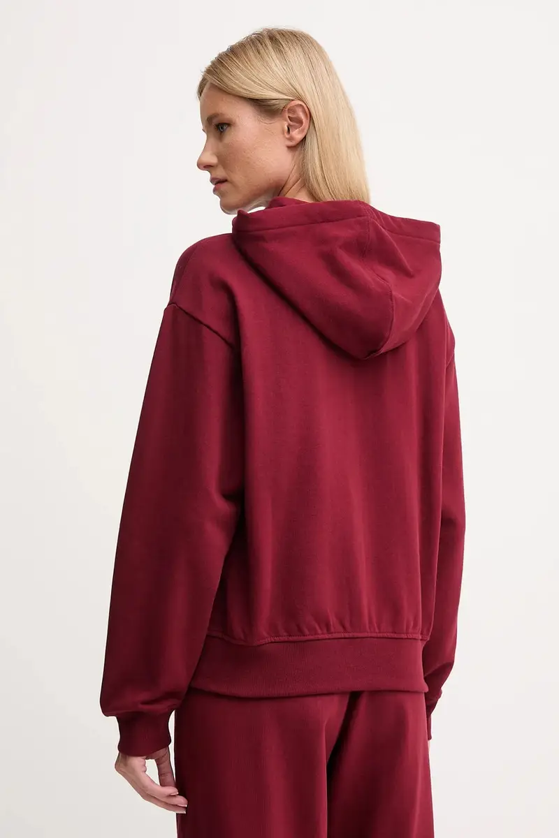 felpa donna colore violetto con cappuccio LV047B270G Granata miniatura 3