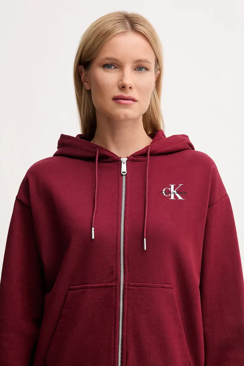 felpa donna colore violetto con cappuccio LV047B270G Granata miniatura 4