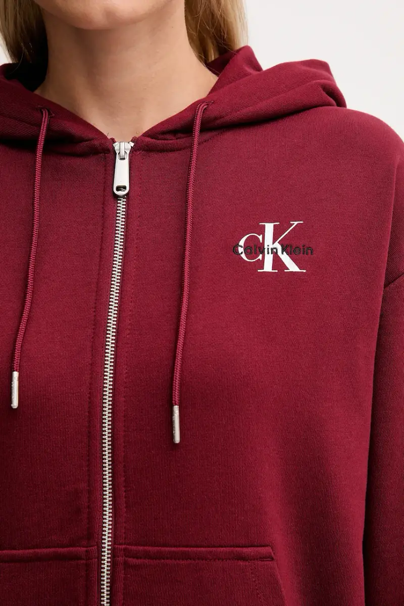 felpa donna colore violetto con cappuccio LV047B270G Granata miniatura 5