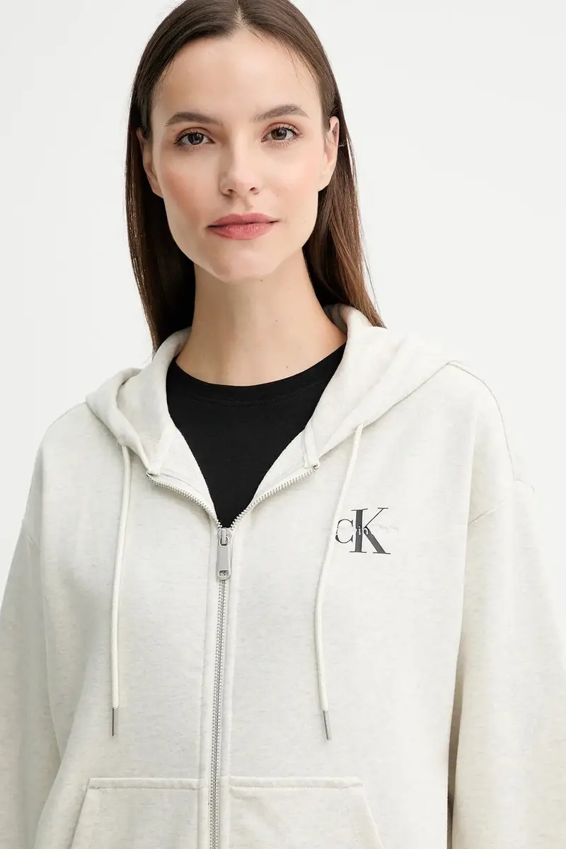 felpa donna colore violetto con cappuccio LV047B270G Grigio miniatura 4