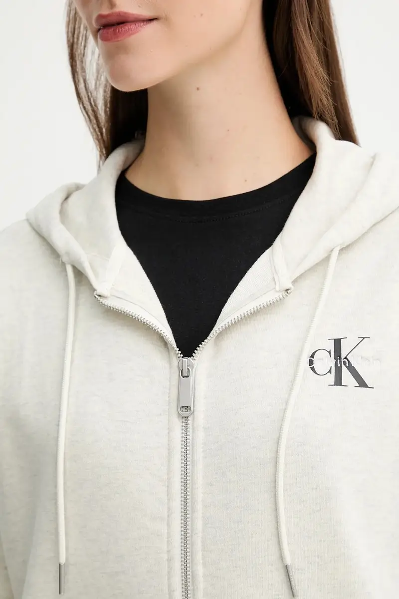 felpa donna colore violetto con cappuccio LV047B270G Grigio miniatura 5