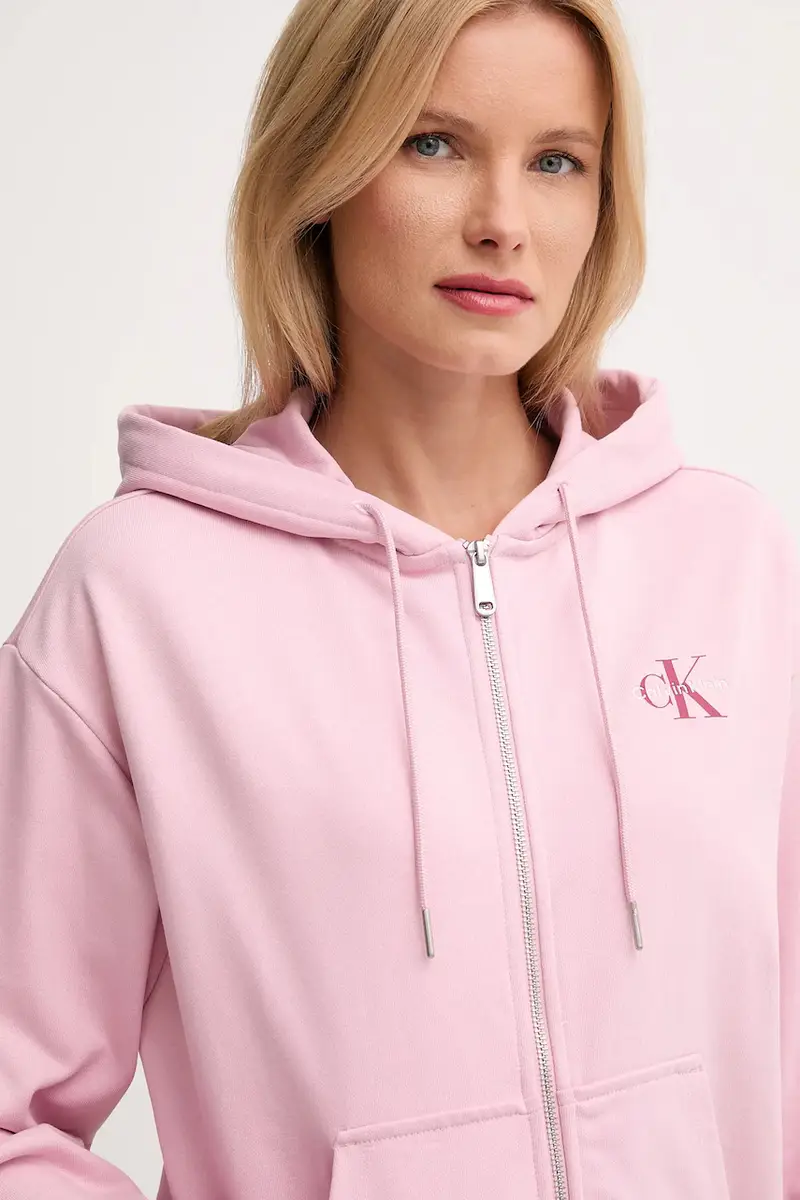 felpa donna colore violetto con cappuccio LV047B270G Rosa miniatura 4