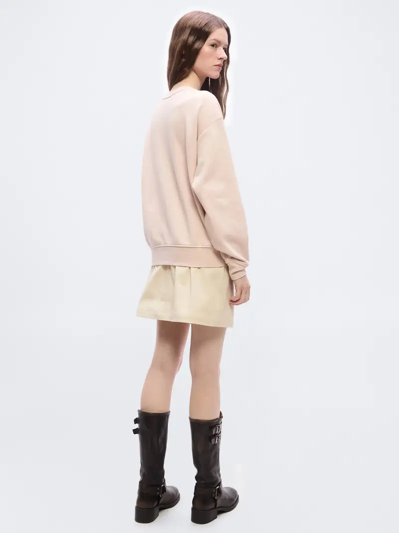 Felpa grigio / pesca / bianco miniatura 3