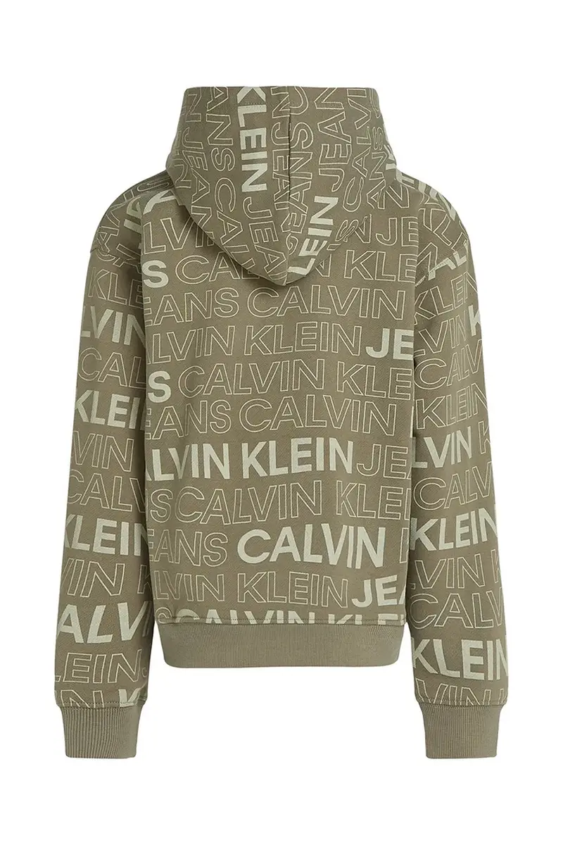 felpa in cotone bambino/a 0 colore verde con cappuccio IB0IB02381 miniatura 3