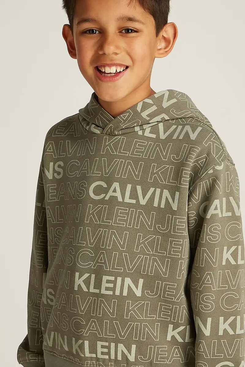 felpa in cotone bambino/a 0 colore verde con cappuccio IB0IB02381 miniatura 5