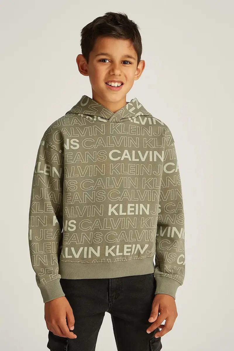 felpa in cotone bambino/a 0 colore verde con cappuccio IB0IB02381